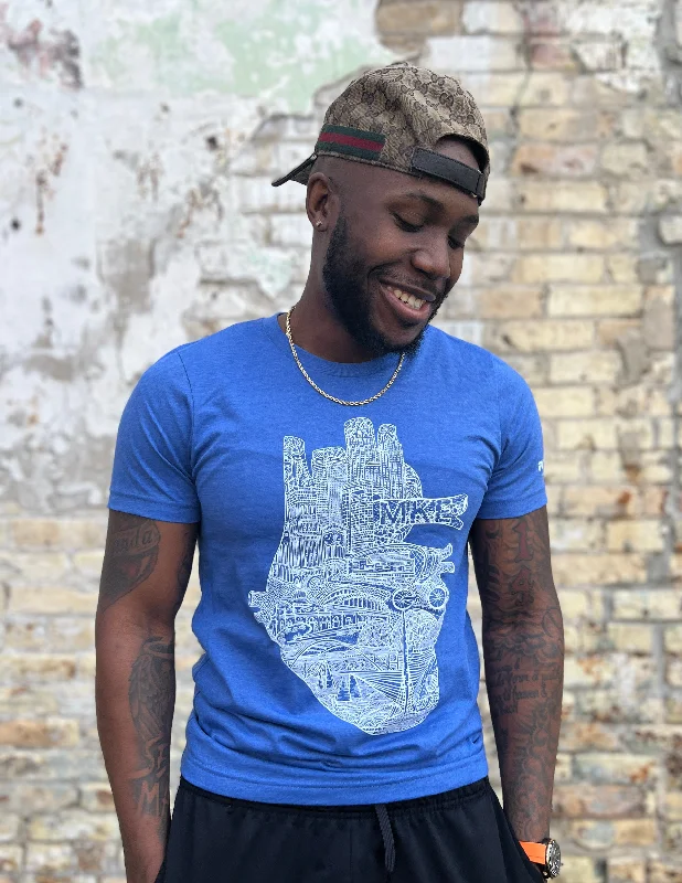 Heart of Milwaukee Unisex T. Shirt Cotton Fabric Linen Fabric Terry Fabric