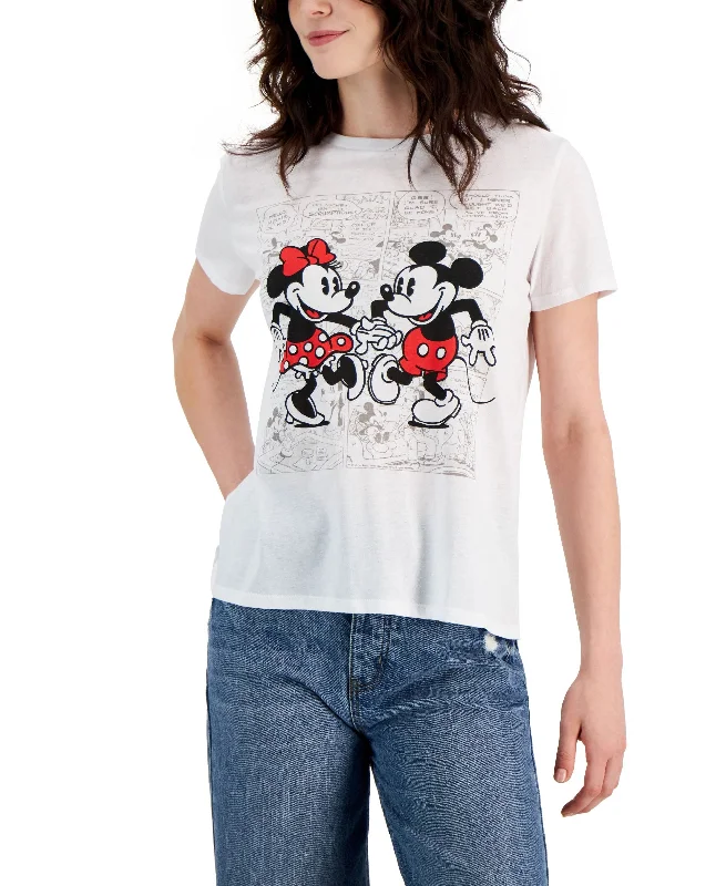 Juniors� Dancing Mickey & Minnie Graphic T-Shirt Mesh Blend Leather Blend Suede Blend Juniors� Dancing Mickey & Minnie Graphic T-Shirt Mesh Blend Leather Blend Suede Blend