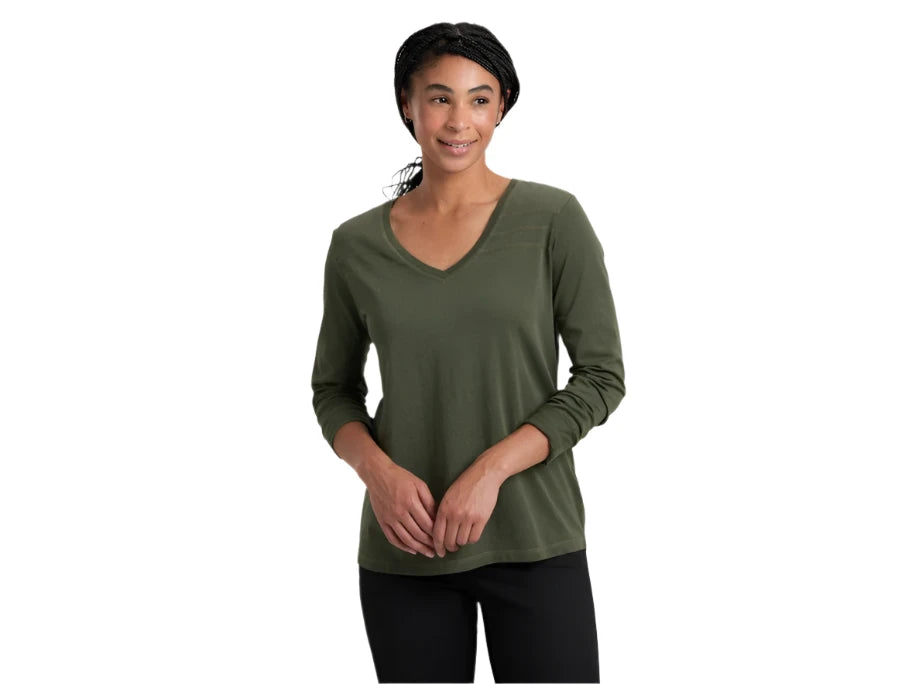 Kuhl Arabella Women's V-Neck LS T-shirt Front Pockets Side Pockets Patch Pockets