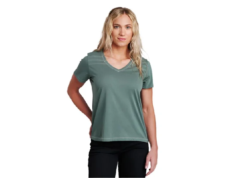 Kuhl Arabella Women's V-Neck SS T-shirt Rayon Velvet Corduroy
