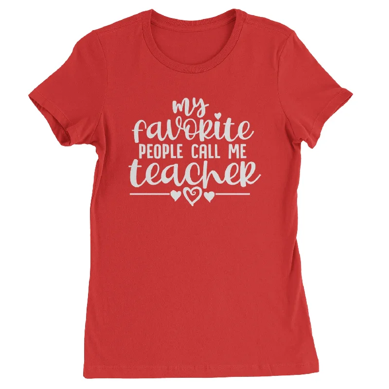 My Favorite People Call Me Teacher Womens T-shirt Plaid T-Shirt Polka Dot Checkered