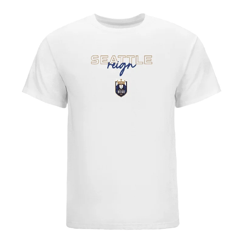 Unisex Seattle Reign Mosaic Motion White Tee Elegant Classic Vintage