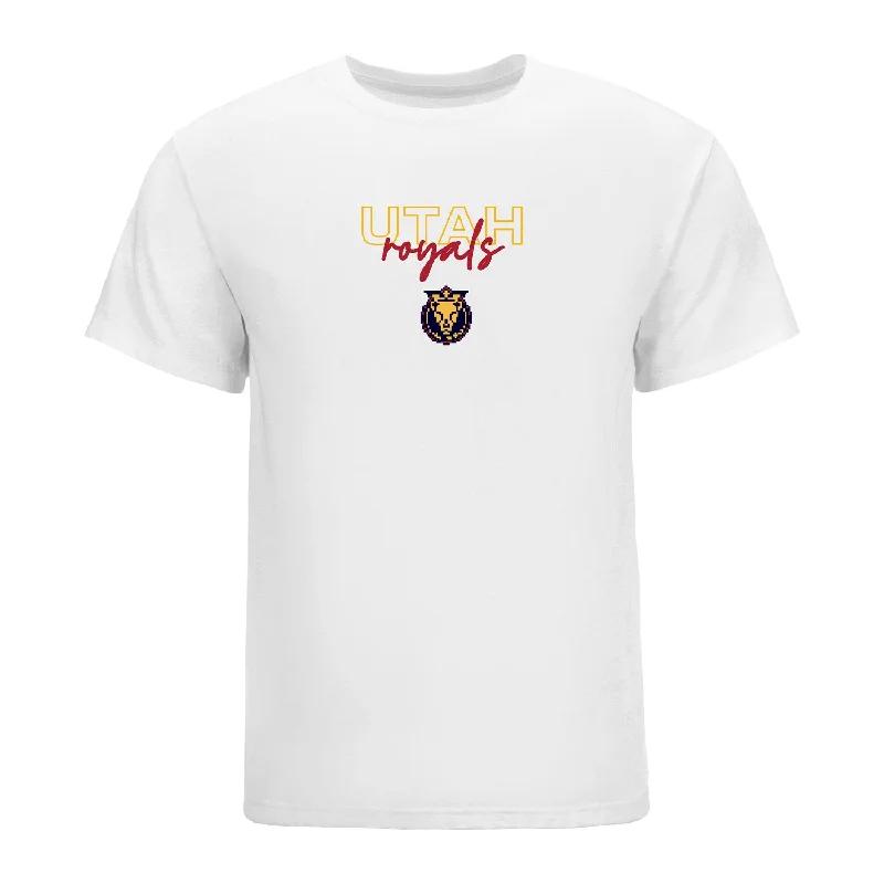 Unisex Utah Royals Mosaic Motion White Tee Print Jacquard Patchwork