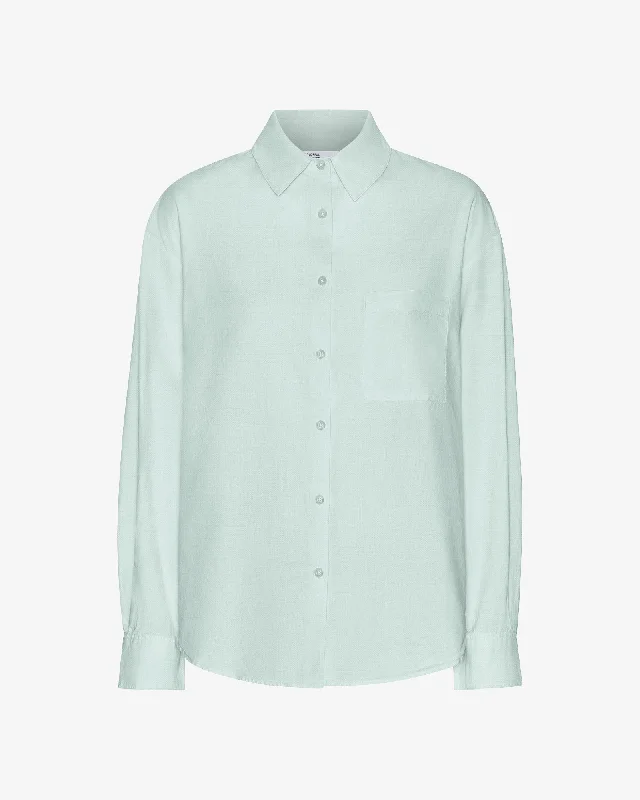 Organic Oversized Shirt - Light Aqua Elasticated Padded Insulated