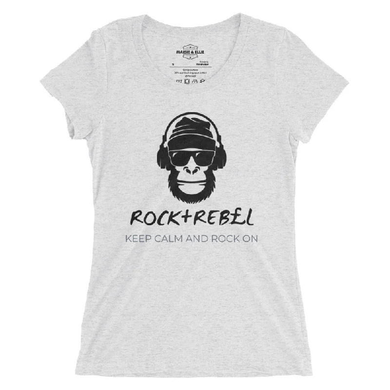 Rock+Reb£llion Gorilla Women's Tri-Blend Slim Fit T-Shirt Basic T-Shirt Crew Neck Short Sleeve Rock+Reb£llion Gorilla Women's Tri-Blend Slim Fit T-Shirt Basic T-Shirt Crew Neck Short Sleeve