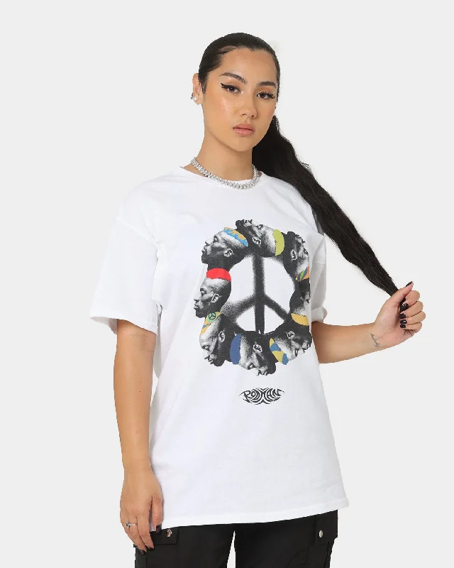 Rodman Brand Peace Head T-Shirt White Chenille Blend Fleece Blend Nylon Blend