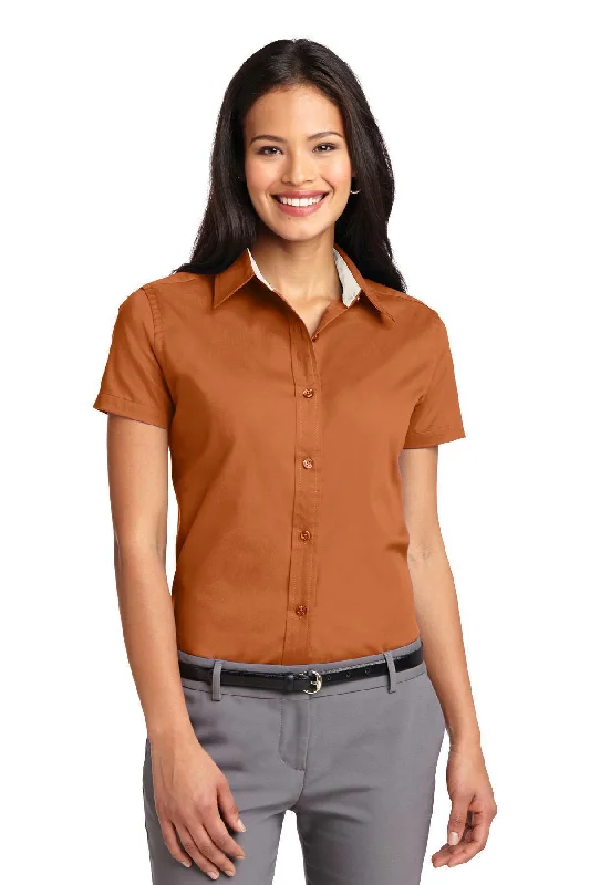 Women Shirts Port Authority Short Sleeve Easy Care  Shirt Handmade Hand-knitted Hand-woven