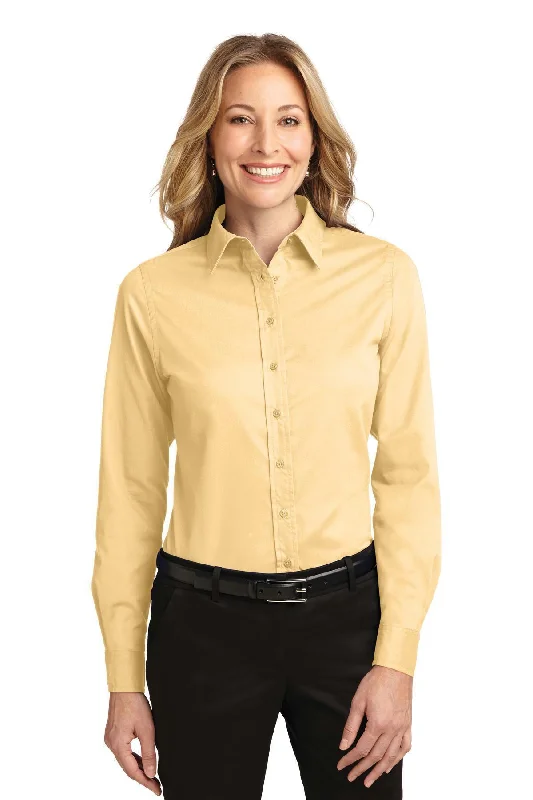 Port Authority Ladies Long Sleeve Easy Care Shirt.  L608 Satin Fabric Silk Fabric Chiffon Fabric