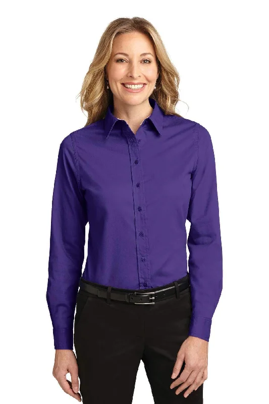 Port Authority Ladies Long Sleeve Easy Care Shirt.  L608 Striped Floral Plaid