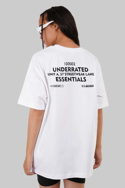 Streetwear Lane White Oversized Fit T-Shirt Women Cotton Fabric Linen Fabric Terry Fabric