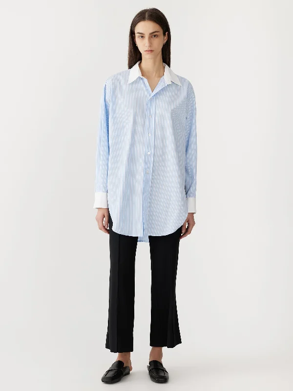 stripe scoop hem shirt Silk Blend Satin Velvet