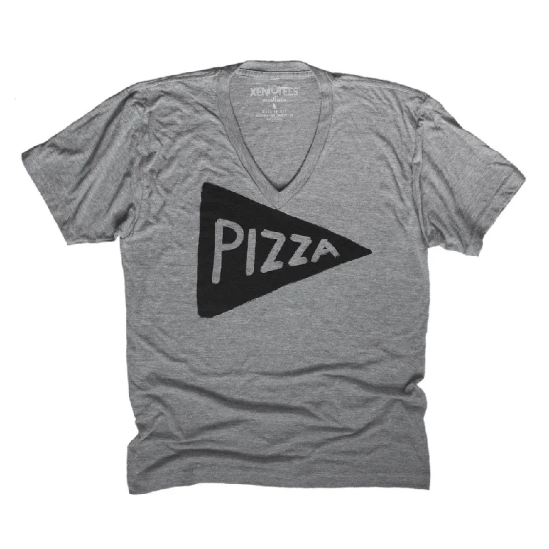 Unisex Vneck Pizza T-shirt Elegant Classic Vintage