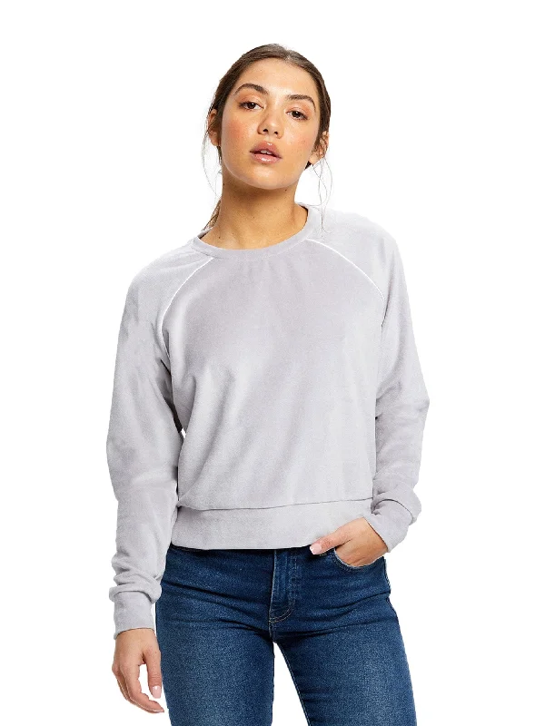 US Blanks Ladies Velour Long Sleeve Crop T-Shirt Terry Blend Velvet Blend Canvas Blend US Blanks Ladies Velour Long Sleeve Crop T-Shirt Terry Blend Velvet Blend Canvas Blend