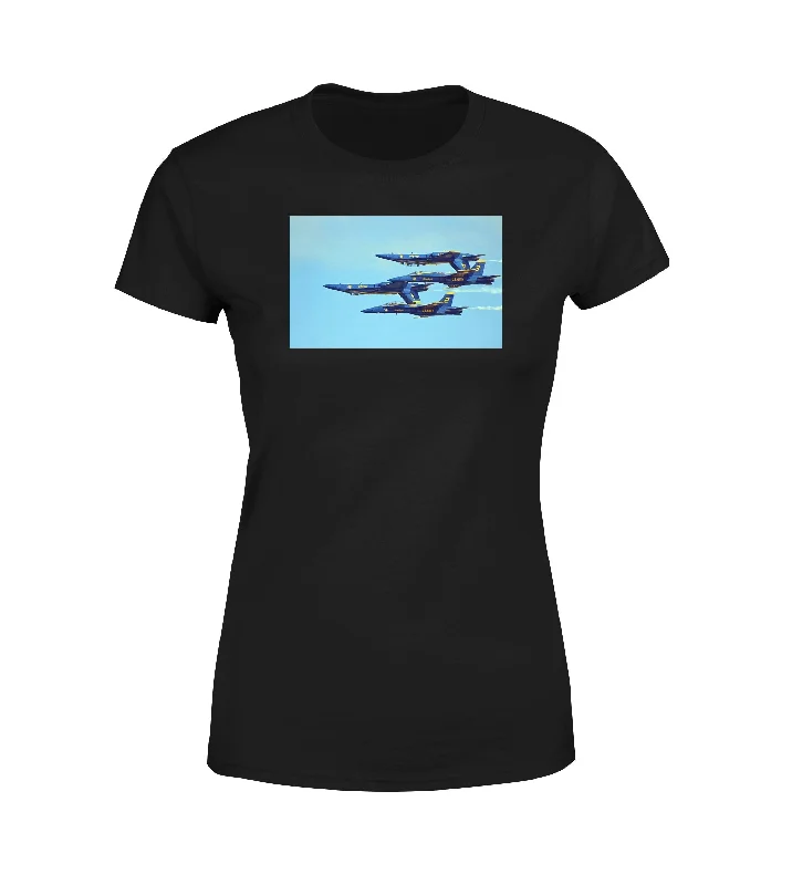 US Navy Blue Angels Designed Women T-Shirts Fleece Nylon Spandex