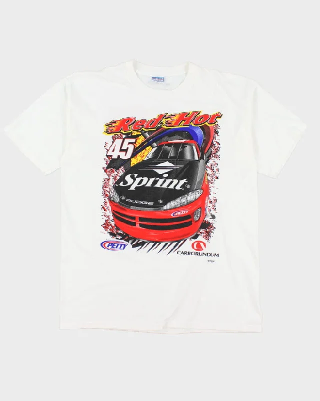Vintage 1990s Red Hot Racing T-Shirt - XL Fashionable Trendy Casual