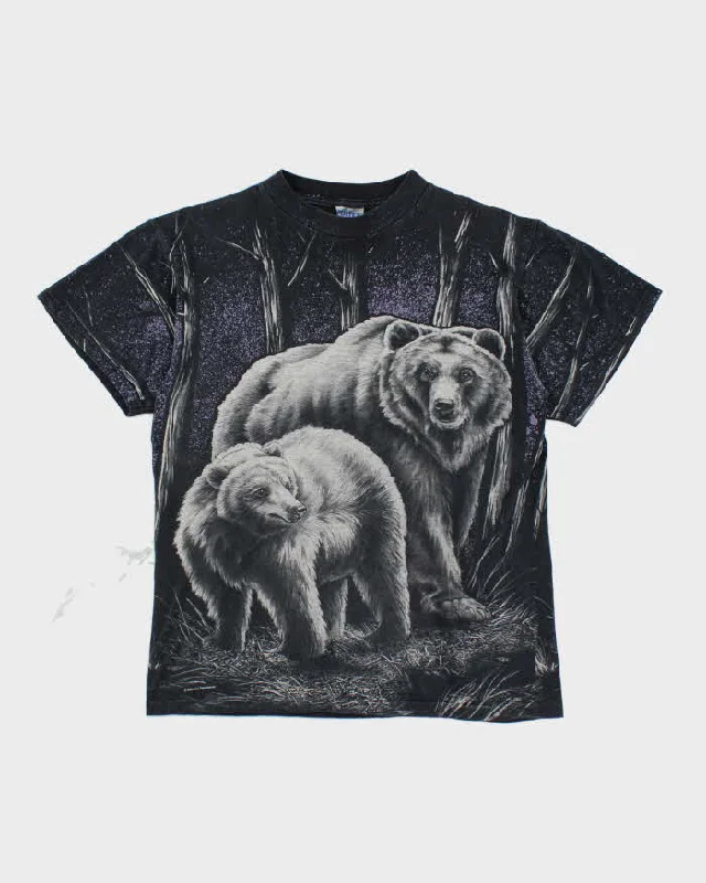 Vintage 90's All Over Print Bear Animal T-Shirt - M Nylon Fabric Polyester Fabric Spandex Fabric Vintage 90's All Over Print Bear Animal T-Shirt - M Nylon Fabric Polyester Fabric Spandex Fabric