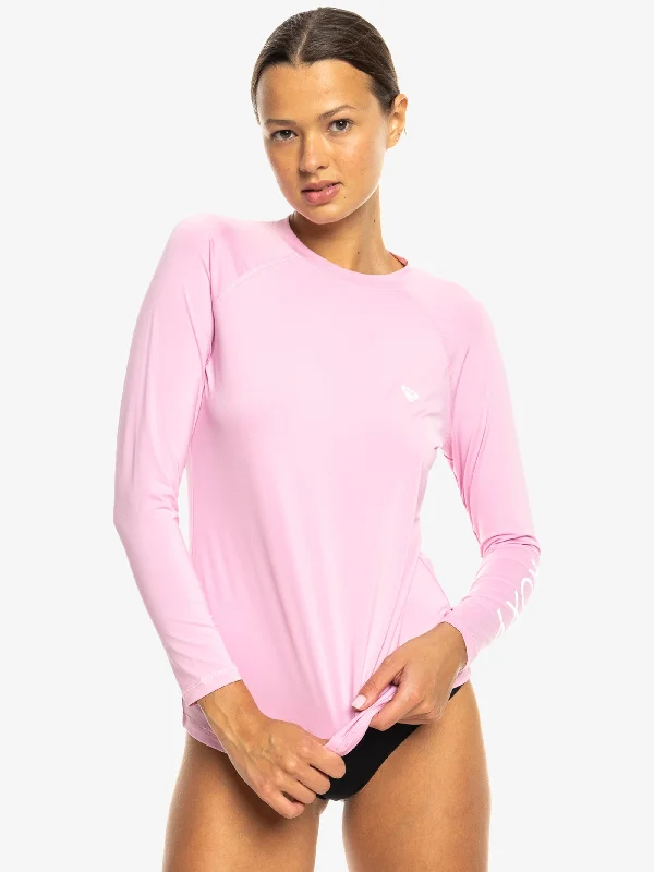 Womens Essentials Long Sleeve UPF 50 Surf T-Shirt Mesh Blend Leather Blend Suede Blend