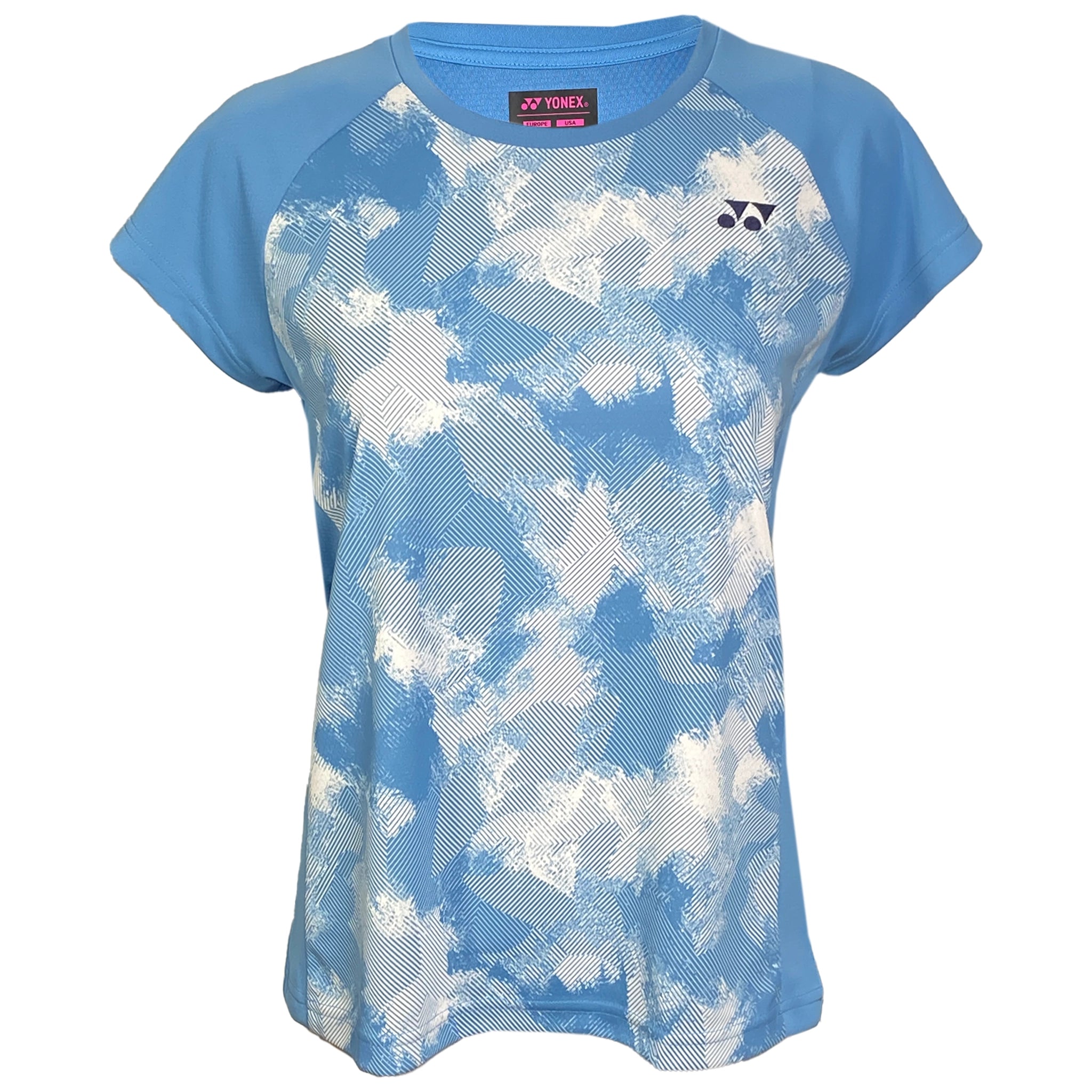 Yonex Women's T-Shirt 16699 Powder Blue Spandex Blend Rayon Blend Denim Blend