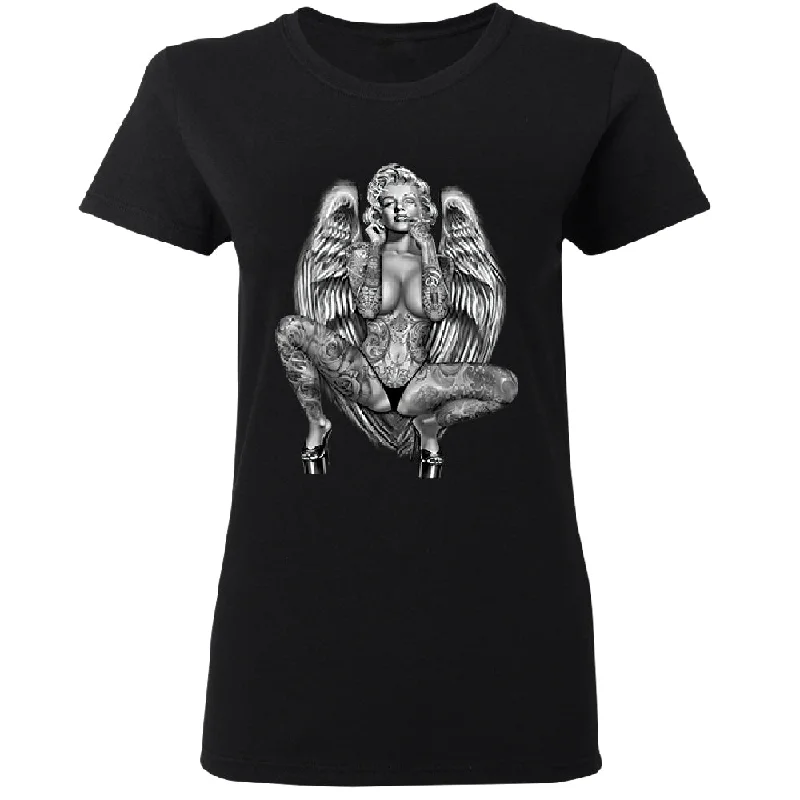 Zexpa Apparel™ Marilyn Monroe Pole Dancer Tattoo Women's T-Shirt Terry Blend Velvet Blend Canvas Blend Zexpa Apparel™ Marilyn Monroe Pole Dancer Tattoo Women's T-Shirt Terry Blend Velvet Blend Canvas Blend