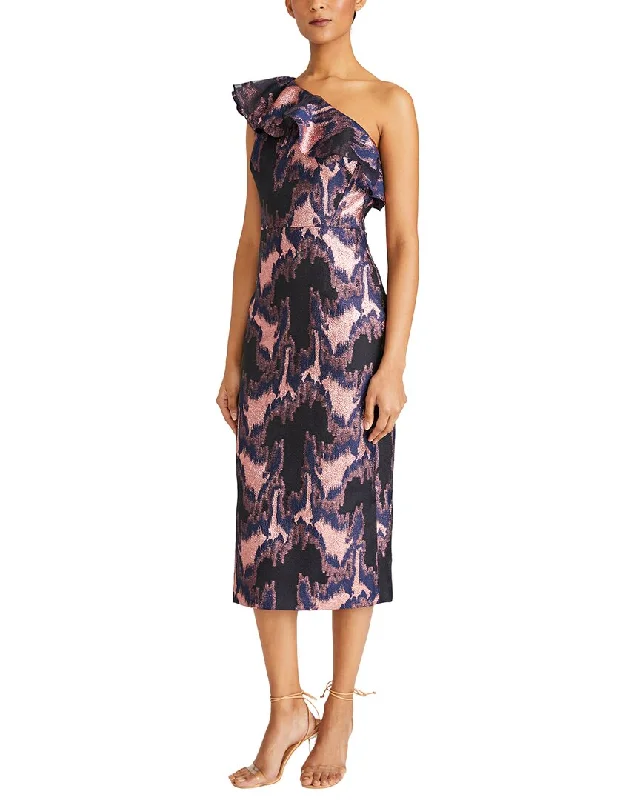 Ml Monique Lhuillier Lina Jacquard Maxi Dress Elegant Wraparound Maxi Dress