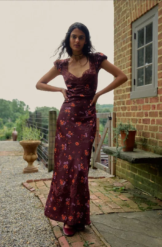 Brown Butterfly Maxi Dress Fashionable Sheer Maxi Dress