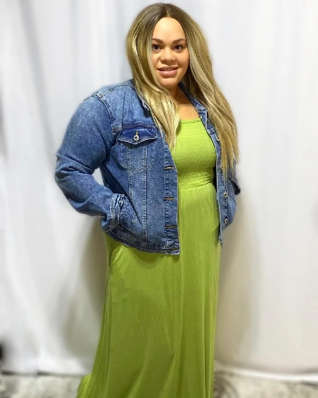 Brunch Date Smocked Maxi Dress Chic Button-Up Maxi Dress
