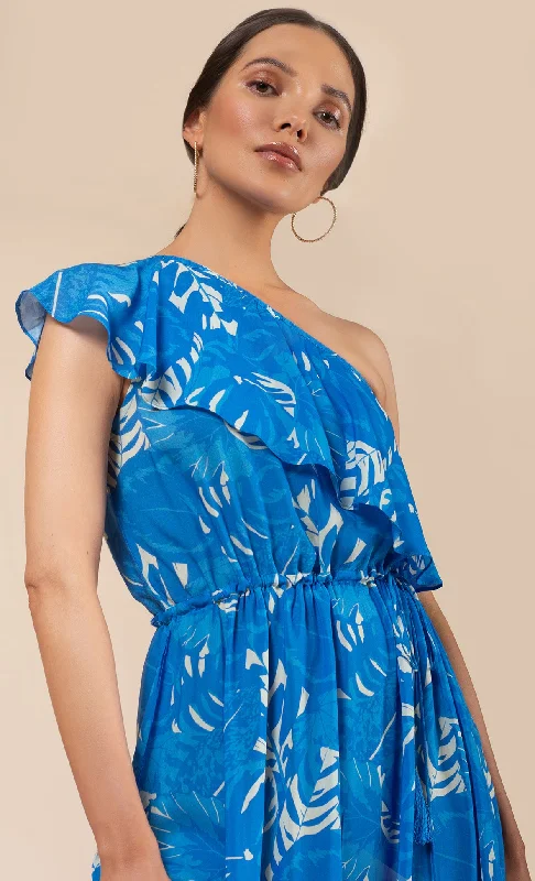 CARMEN MAXI DRESS BLUE LEAF Classic Tulle Maxi Dress