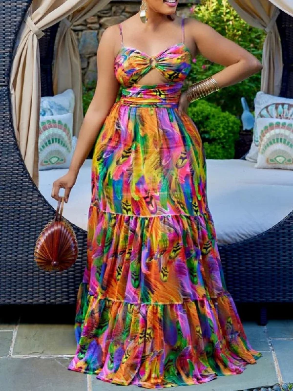 Catch A Break Spaghetti  Fairy Maxi Dress Ladies Elegant Boho Maxi Dress