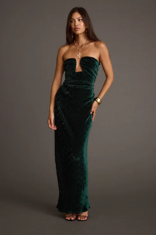 Jones Emerald Velvet Maxi Dress Classic Black Maxi Dress