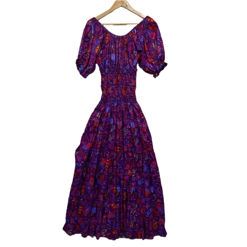 Keshet Maxi Dress Size Medium / Large 14 Purple Trendy Printed Maxi Dress