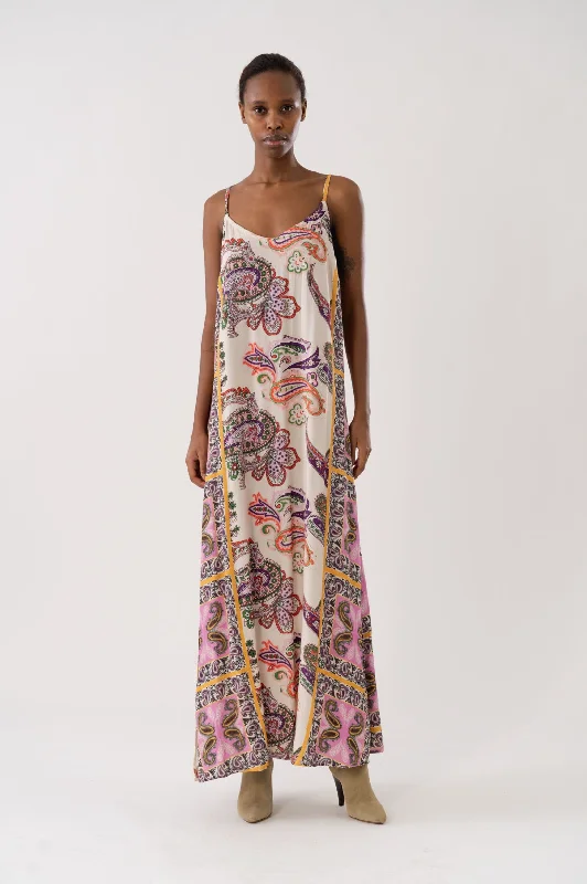 LOLLYS LAUNDRY Kaylee Maxi Dress | Multi Coloured Comfortable Maxi Dress with Slits