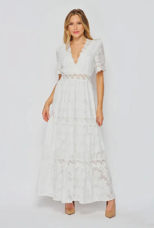 Lovely in Lace Maxi Dress Fashionable Faux Wrap Maxi Dress