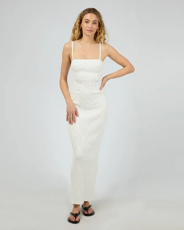 Luca Knit Maxi Dress White Cozy Longline Maxi Dress