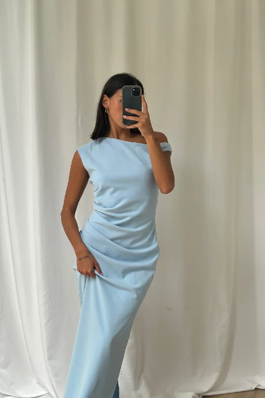 Mika Maxi Dress Sky Elegant Tiered Maxi Dress