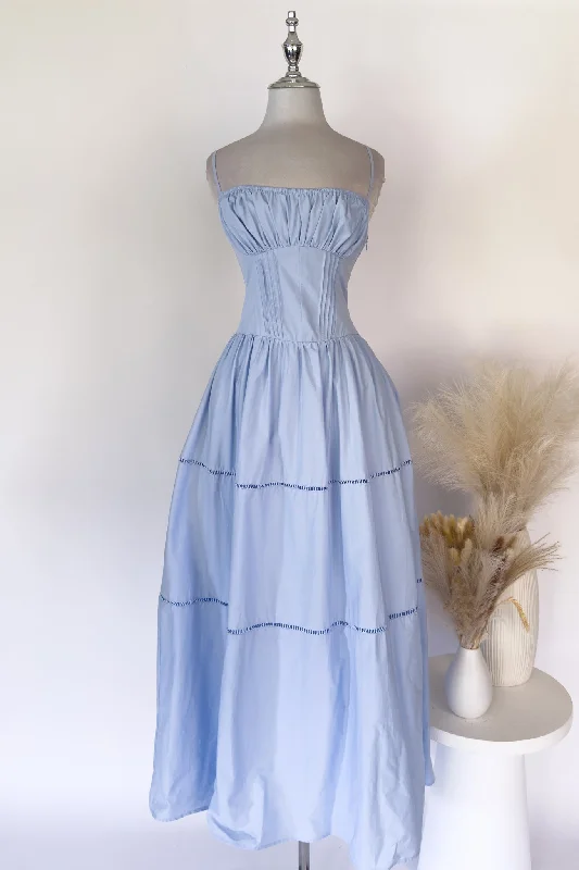 Mona Maxi Dress - Blue Elegant Floral Maxi Dress
