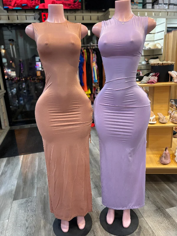 Open Cut Maxi Dress Trendy V-Neck Maxi Dress