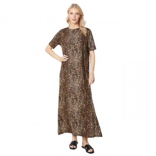 Principles Womens/Ladies Animal Print Jersey Split Hem Maxi Dress Elegant Maxi Dress with Drapes Principles Womens/Ladies Animal Print Jersey Split Hem Maxi Dress Elegant Maxi Dress with Drapes