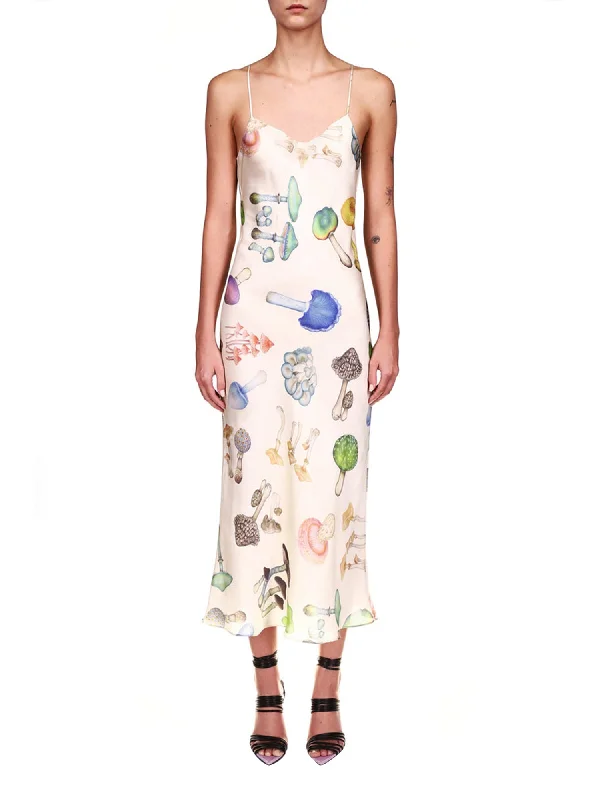 Cinessd  Satin Spaghetti Strap Bodycon Maxi Dress Ruffle Hem Floral Print V Neck Long Dress Sexy Backless Summer Holiday Beach Sundress Comfortable Satin Maxi Dress