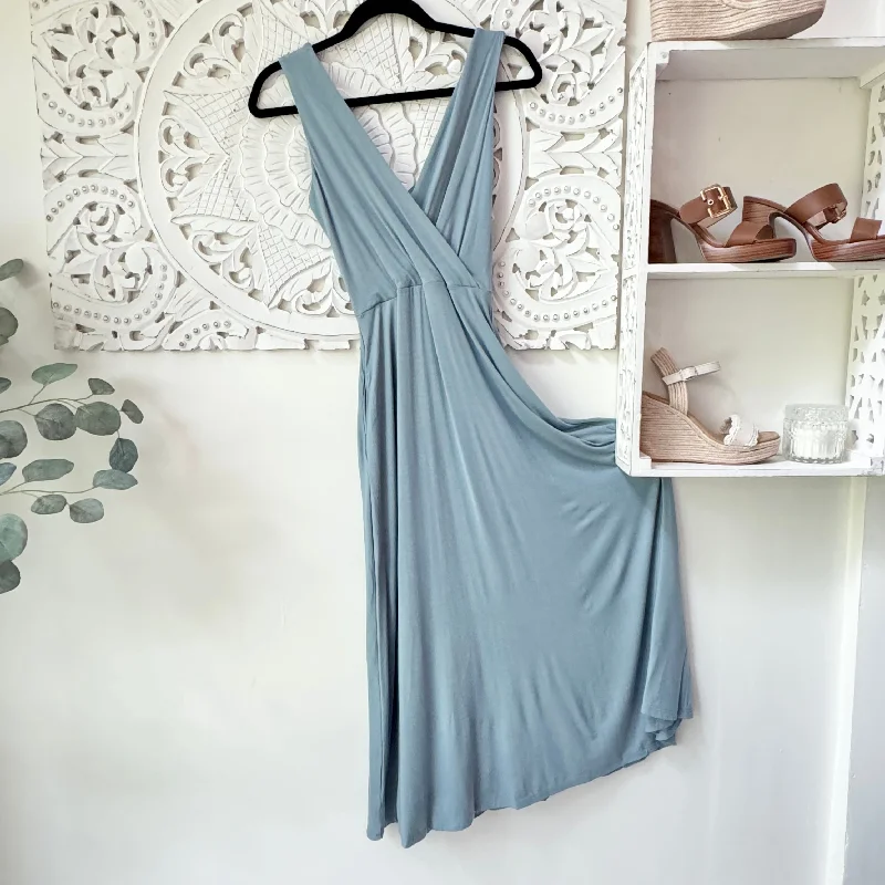 Thank You Next Blue V-Neck Maxi Dress Fashionable Printed Maxi Dress