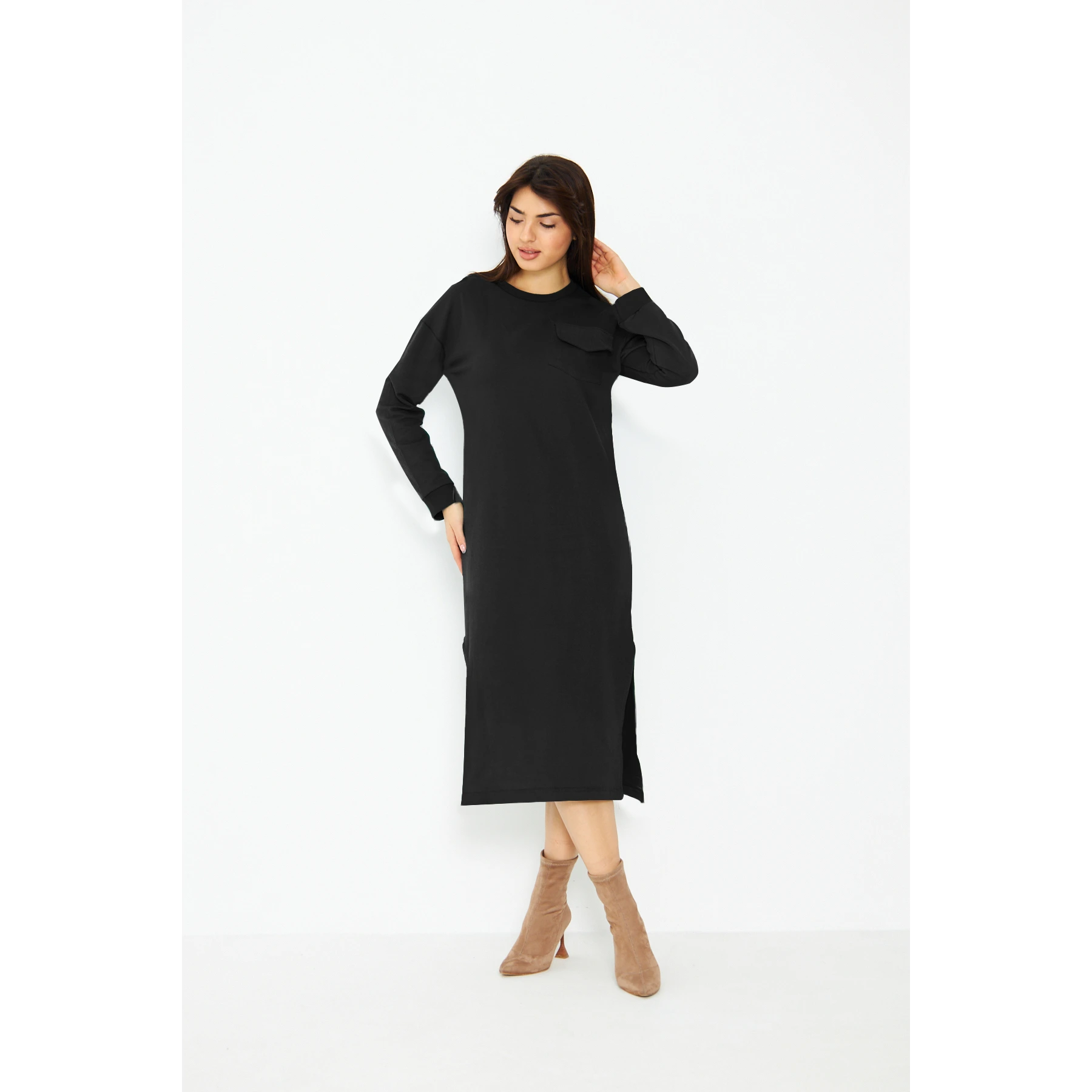 Black Long Maxi Dress Elegant Pleated Maxi Dress