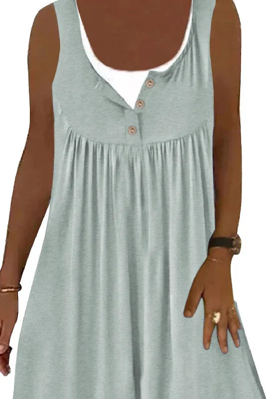 Ruffled Fake Two-piece Sleeveless Mini Dress Trendy Bodycon Mini Dress