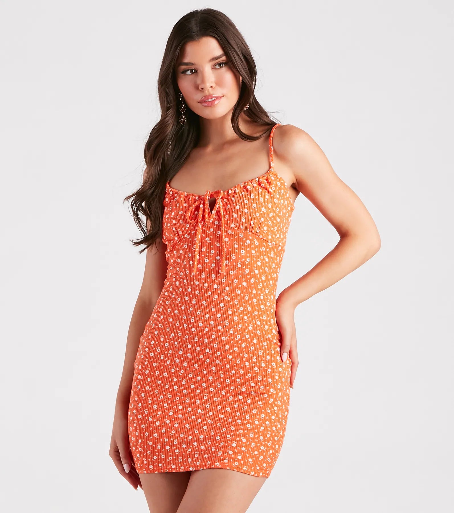 Summer Mood Ditsy Floral Mini Dress Stylish Short Sleeve Mini Dress