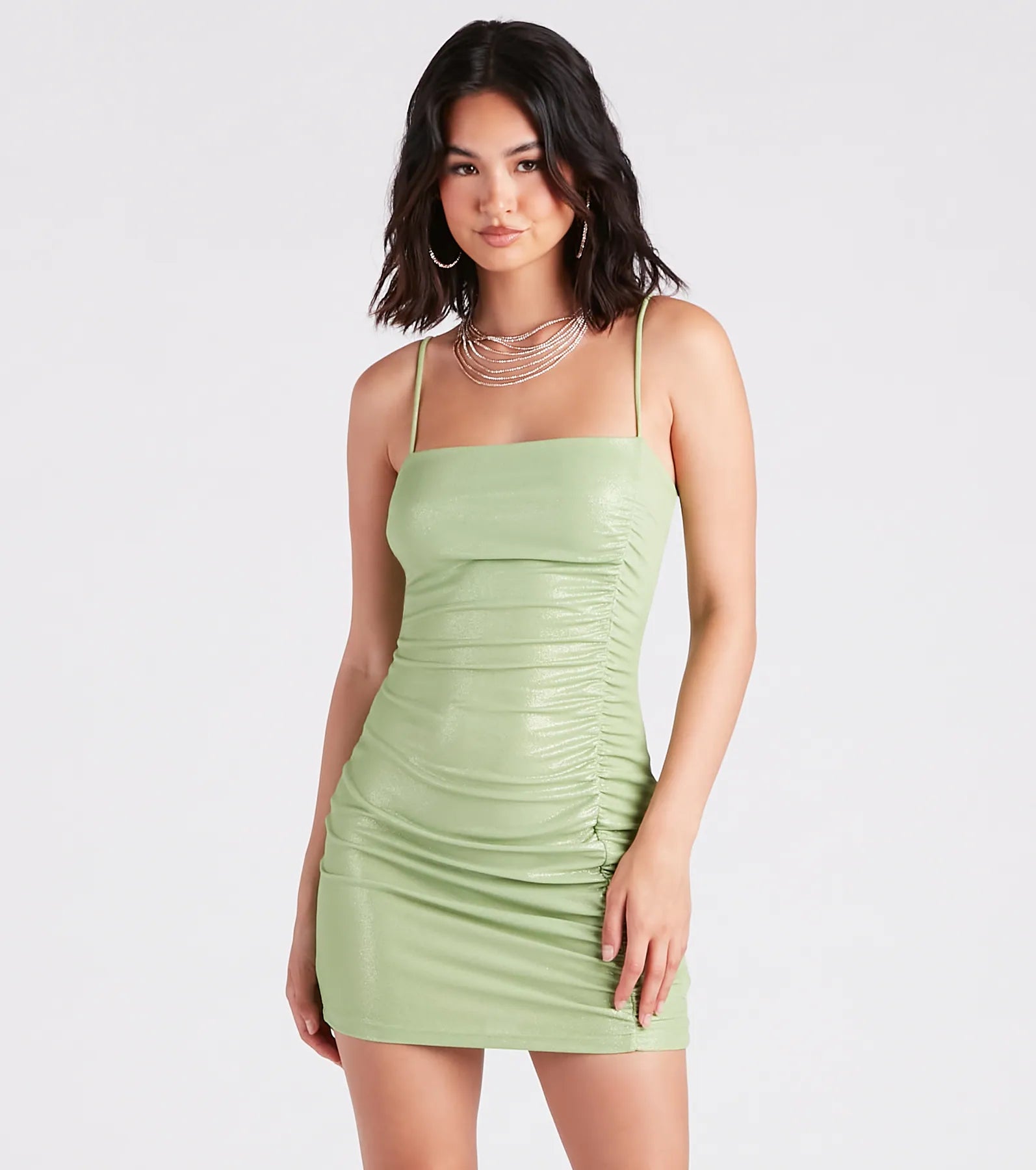 Turn Up Metallic Bodycon Mini Dress Trendy Lace Mini Dress