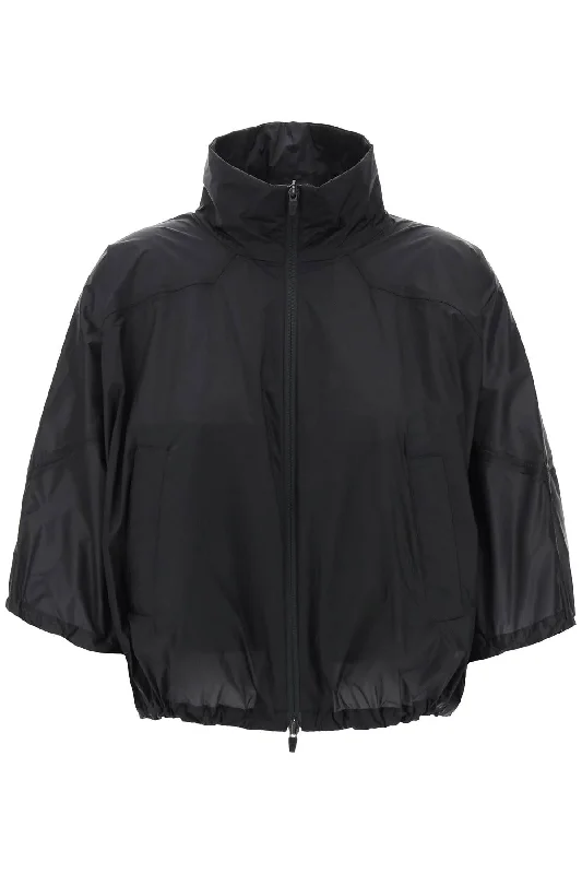 Windbreaker Jacket In Liquid Shine Finish  - Black Plaid Jacket Tartan Jacket Houndstooth Jacket