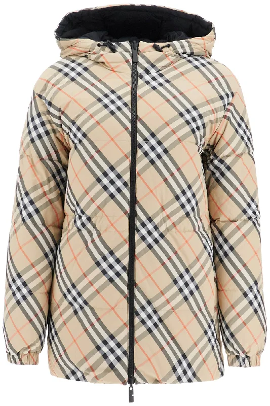 Reversible Midi Down Jacket  - Beige One-Shoulder Jacket Off-the-Shoulder Jacket Asymmetrical Jacket