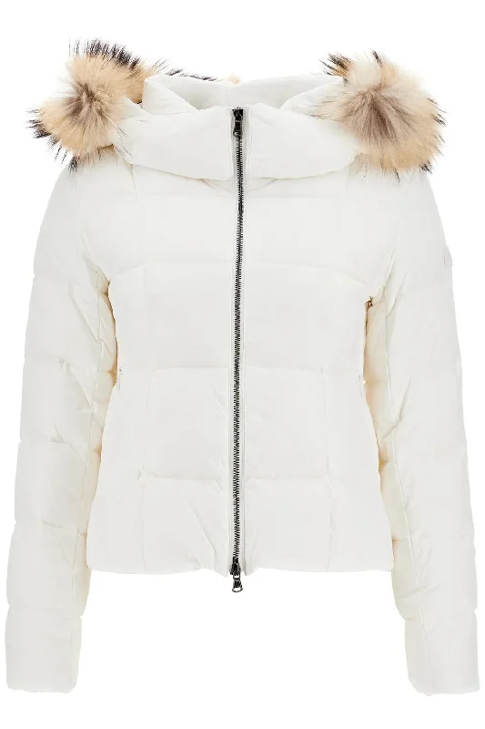 Short Down Jacket By Avec  - White Notch Collar Jacket Peter Pan Collar Jacket Cowl Neck Jacket