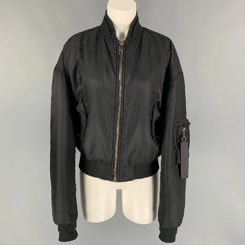 ADER ERROR Size M Black Nylon Zip Up Bomber Jacket Rayon Jacket Velvet Jacket Corduroy Jacket ADER ERROR Size M Black Nylon Zip Up Bomber Jacket Rayon Jacket Velvet Jacket Corduroy Jacket