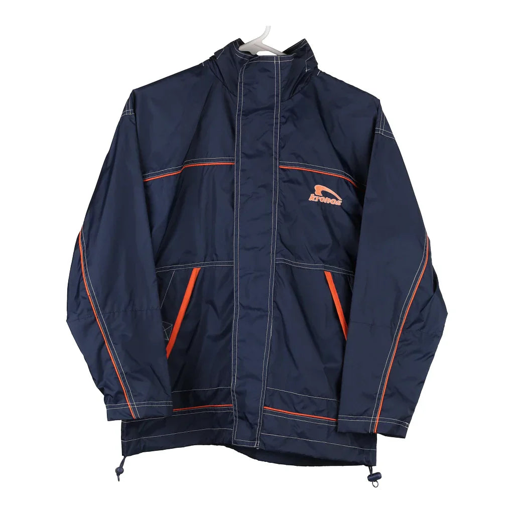 Age 12 Kronos Waterproof Waterproof Jacket - Medium Navy Polyester Front Pockets Side Pockets Patch Pockets