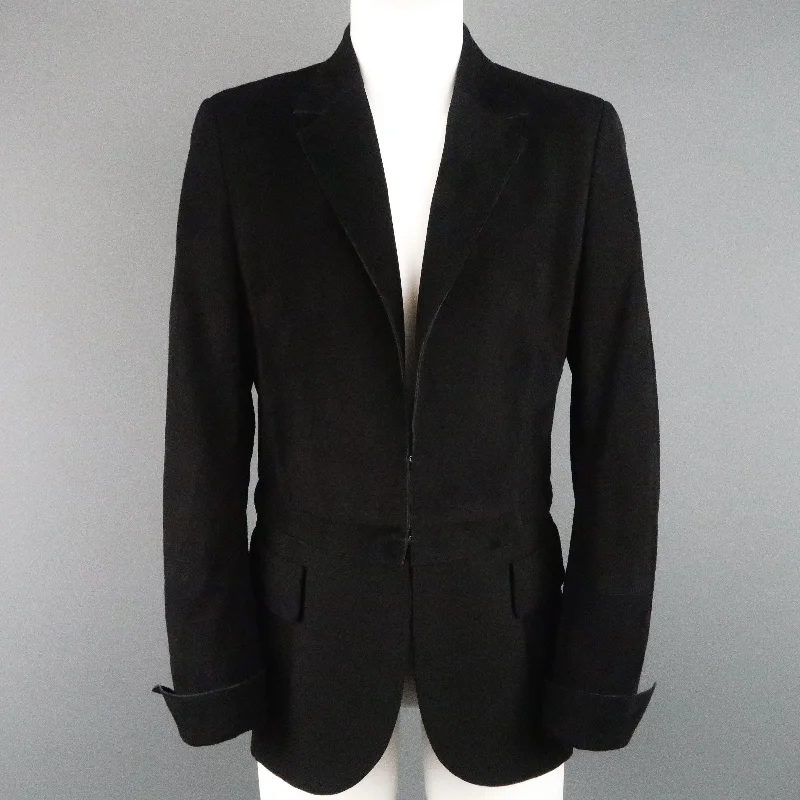 AKRIS Size 10 Black Suede & Wool Zip Off Sport Coat Jacket Mesh Jacket Canvas Jacket Denim Jacket