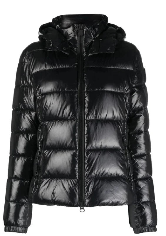 Save The Duck Women's Cosmary Hooded Puffer Jacket Nylon Fabric Polyester Fabric Spandex Fabric